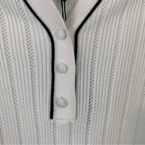 NWT Adrianna Papell Textured Knit Polo Top, Size M - Picture 5 of 10